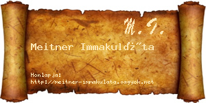 Meitner Immakuláta névjegykártya